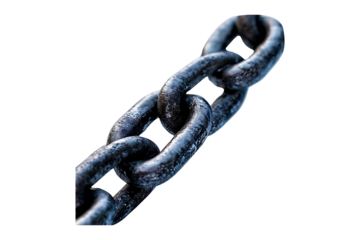 horizontal straight chain isolated on transparent background