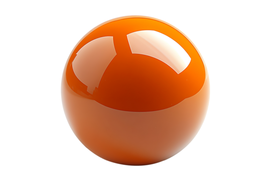 Orange ball isolated on transparent background