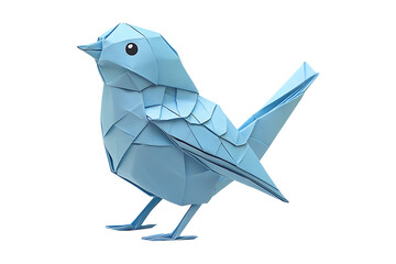 paper bird origami art isolated on transparent background