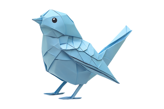 paper bird origami art isolated on transparent background - Powered by Adobe