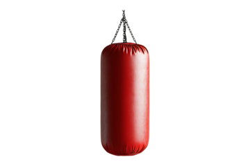 hanging punching bag isolated on transparent background