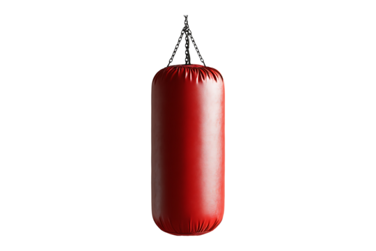 hanging punching bag isolated on transparent background