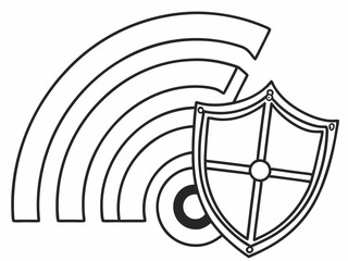 Minimalist Line Art Icon Of An Rss Style Feed Symbol Blended Vector