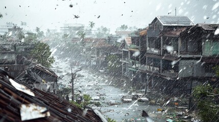 Storm damaged city