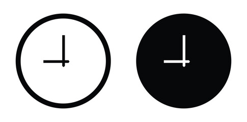 simple round clock in editable stroke and fill for web and app.