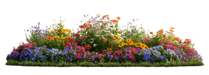 Blooming Floral Arrangement with Grass and Soil Base