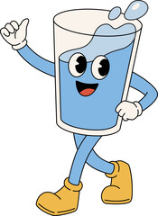 Retro Glass of Water Character

