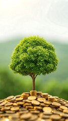 Money tree growing on the ground
