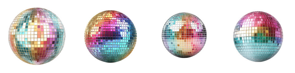 Fototapeta premium Colorful disco balls in a festive party setting