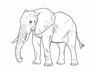 Obraz premium Cute cartoon vector illustration of a walking elephant in the wild