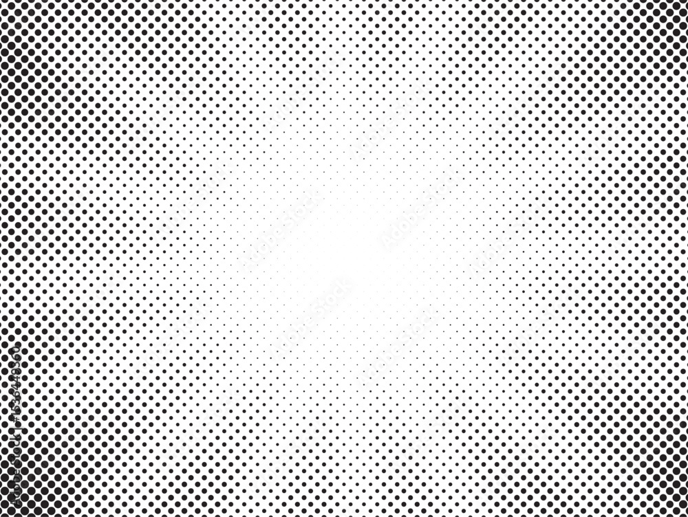 Aufkleber Dotted background. Abstract halftone concentric pattern. Gradient mosaic radial texture. Vector illustration.