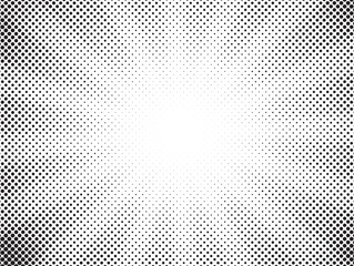 Dotted background. Abstract halftone concentric pattern. Gradient mosaic radial texture. Vector illustration.