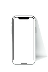 Blank smartphone screen mockup on white background