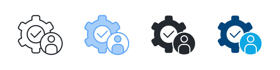 Competence Icon Set Multiple Style. Design In Outline, Blue, Glyph, Dualtone