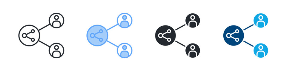 Sharing Icon Set Multiple Style. Design In Outline, Blue, Glyph, Dualtone