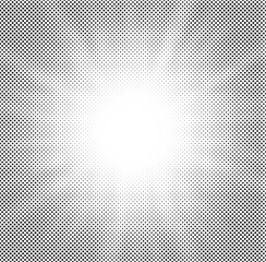 Dotted background. Abstract halftone concentric pattern. Gradient mosaic radial texture. Vector illustration.