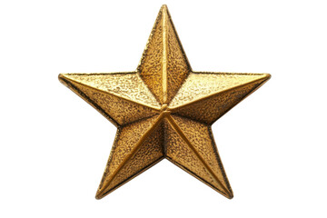 Fototapeta premium Golden Star Emblem of Achievement and Excellence radiating strength and recognition against black isolated on transparent background. Generative Ai.