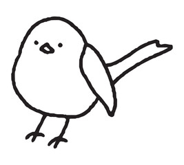 シマエナガの手描きイラスト