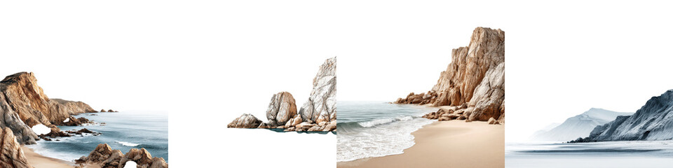 Dramatic coastal landscape with rugged cliffs and turquoise sea