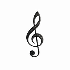 Obraz premium G Clef Music Note Symbol on Dark Textured