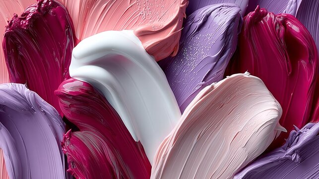 Painting of various colors of paint with a white line in the middle. The painting is abstract and has a lot of texture - Powered by Adobe