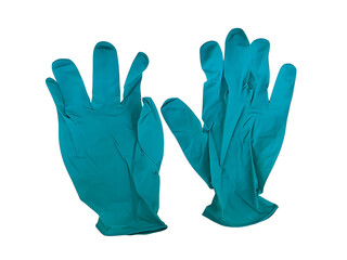Green Nitrile Gloves Isolated