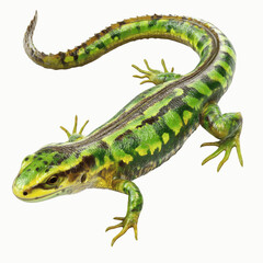 Fototapeta premium Vibrant Green Lizard, Reptile, Close-Up Studio