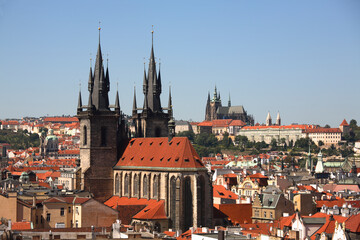 Obraz premium Church of Our Lady before Týn in the Old town (Stare Mesto), Prague, Czech Republic