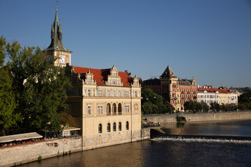 Palace along Vtlava river, Prague, Czech Republic