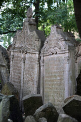 Tombstones of the old Jewish cemetery in Josefov, Prague, Czech Republic