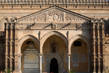 The portico of Palermo's Cathedral by Domenico and Antonello Gagini, Palermo, Sicily