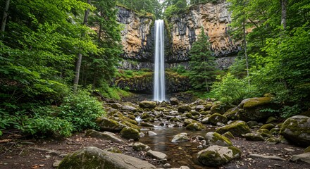 a waterfall in the forest