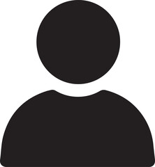 Simple Silhouette Icon Representing an Individual Person or User Profile with a Minimalist Design and Strong Contrast for Visual Impact
