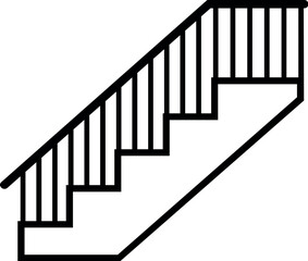 Illustration of staircase design illustration for home interior and building architecture with railing and steps isolated vector
