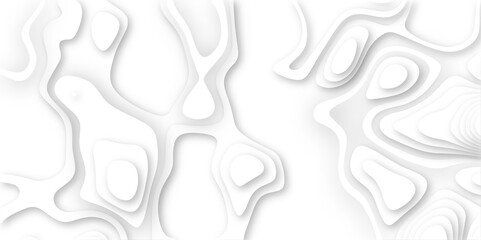 Modern white wavy vector background. Abstract luxury modern background realistic papercut decoration textured with wavy layers 3d topography relief vector design Contour maps. curved layers.	