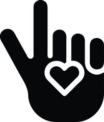 Love Hand Gesture icon, finger heart gesture, the "I love you" hand sign