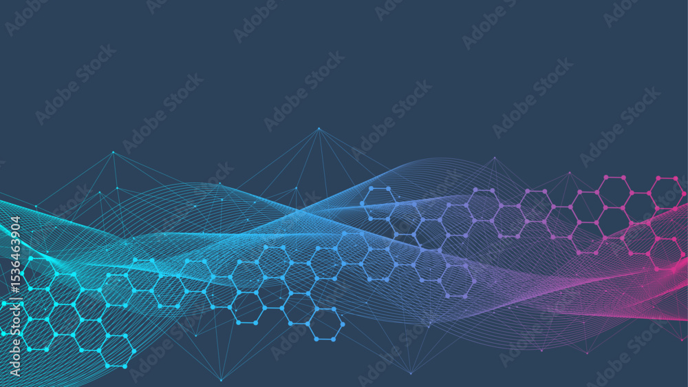 Canvas Prints structure molecule and communication dna, atom, neurons. science concept for your design. connected 