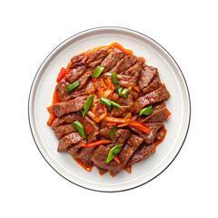 Delicious Beef Stir Fry Red Peppers Green Onions
