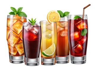 drinks isolated on transparent background PNG , AI GENERATED
