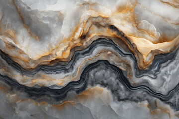 High-res abstract close-up of marble stone with natural swirls in beige and gray tones. Ultra-photorealistic lighting reveals rich, organic patterns and subtle stone texture.