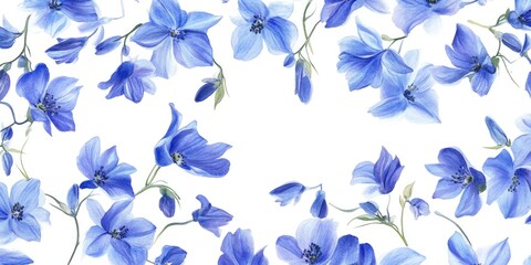 Fototapeta premium Delicate blue floral pattern