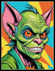 Cartoon. Pattern for T-shirts, covers, wallpapers, fabrics . Oil painting