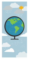 Varied Weather Illustration for World Meteorological Day with Sun and Storm Clouds-03