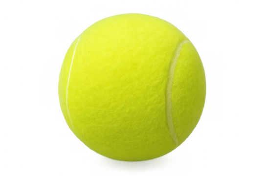 Tennis ball suspended midair against clean background, representing athletic motion with bright, energetic visual impact