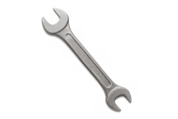 Chrome wrench tool isolated on transparent background, ideal for construction, repair, and maintenance projects
