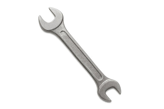 Chrome wrench tool isolated on transparent background, ideal for construction, repair, and maintenance projects