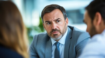 Team Leader Discussing in Office Meeting