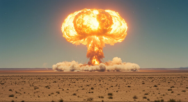 Nuke explosion with a mushroom cloud