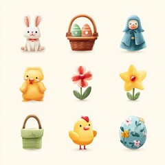 Vector Easter Icon Set