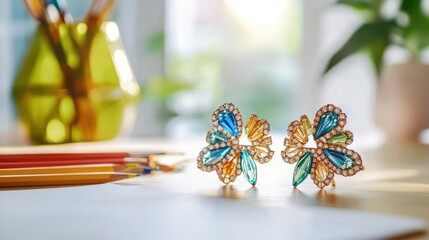 Parents and child drawing together at a table, creative bonding moment in a bright room